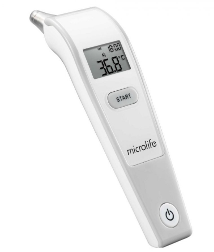 Termometro Auricolare IR150 Microlife 1 Pezzo - Misurazione Auricolare a Infrarossi in 1 Secondo con Display Illuminato e Tecnologia Clean Me